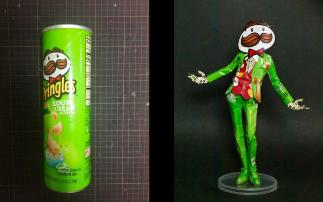 Japanese Papercraft Artist Turns Pringles Can Into A Stylish Pringles Mascot Figure