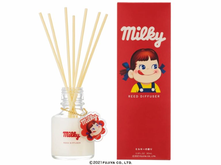 Milky reed diffuser lets you enjoy the scent of the classic Japanese milk candy at home
