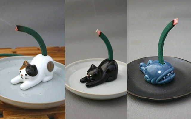 Smell Kawaii With Chibi Mosquito Repellent Incense Cat And Anglerfish Stands From Japan