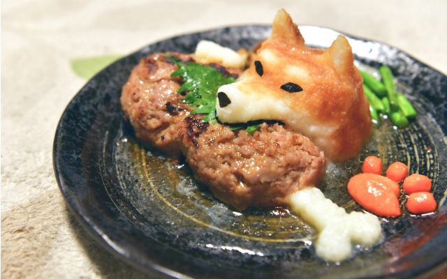 Adorable Daikon Shiba Inu Art Politely Samples Beef