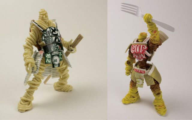Japanese Designer Crafts Awesome Samurai Noodle Warriors