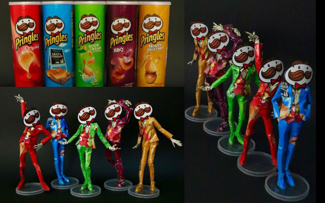 Japanese Papercraft Artist Expertly Turns Empty Pringles Cans Into Dashing Potato Chip Boyband