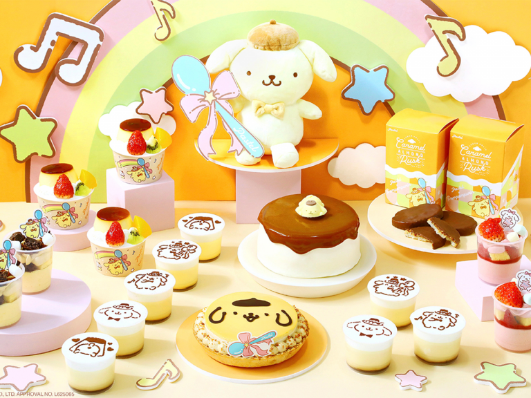Japanese pudding shop assembles ultimate Pompompurin dessert lineup for April