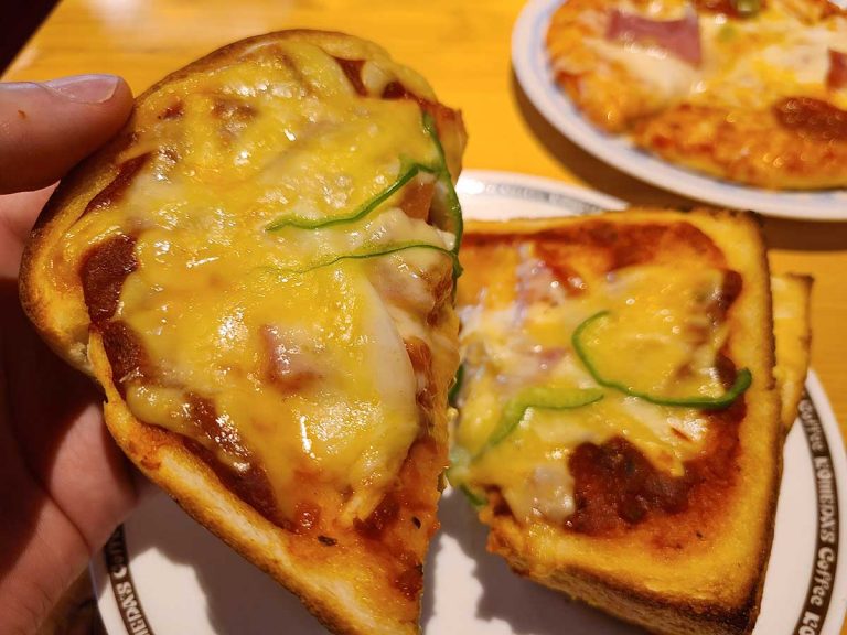 Japanese coffee house Komeda’s egg-loaded Pizza Toast is a breakfast of big eaters