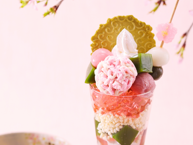 Historic Kyoto teahouse makes matcha parfaits into fine art with elaborate sakura creation