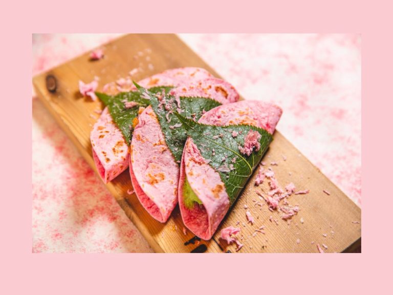 Cherry blossom-flavored tacos are a unique addition to Japan’s spring-themed dishes