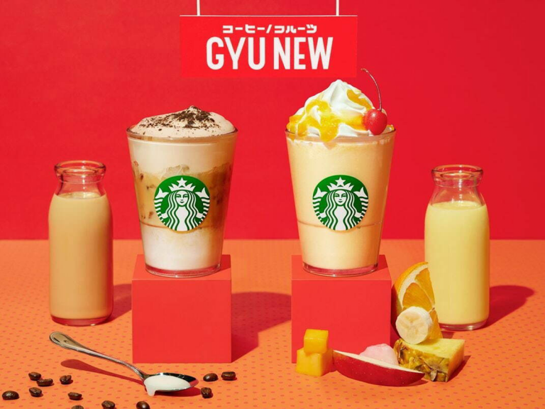 Starbucks Japan’s ‘Gyu-New’ range takes a fresh look at fruity milk with a tasty pun