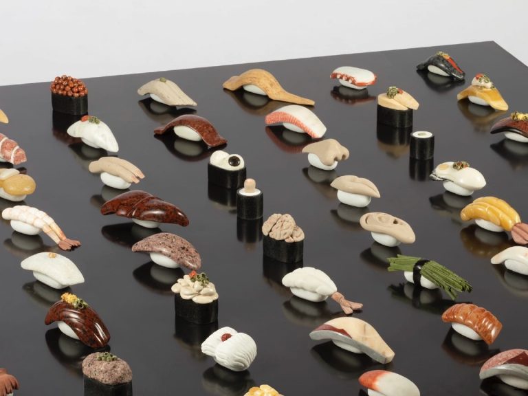 University student crafts gorgeous naturally colored stone sushi down to delicious detail