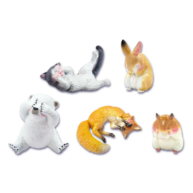 Japan has a capsule toy for everything:  embarrassed animals hiding their face in shame