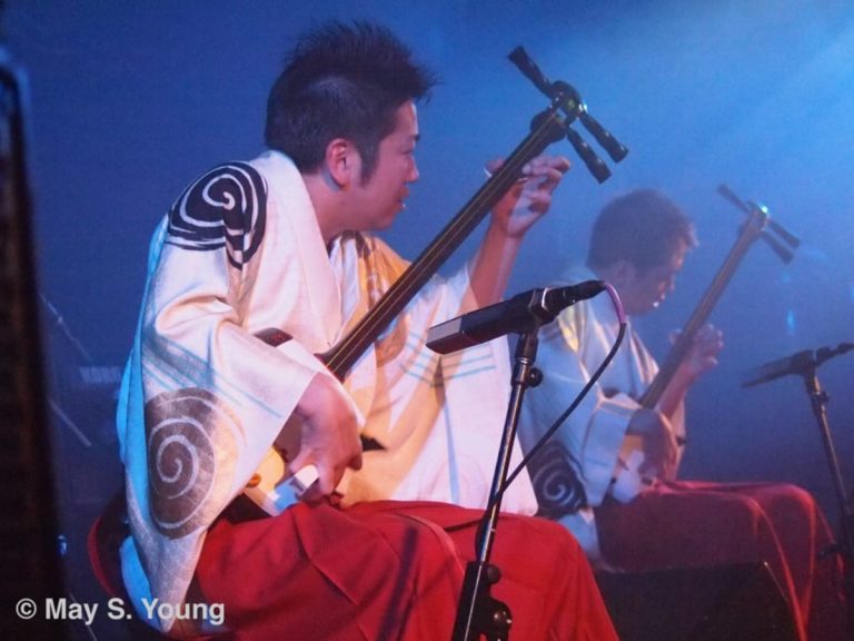 High-energy performers shred on the traditional Japanese instrument the shamisen