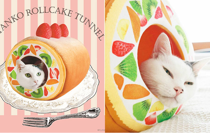 １日中見ていられそう 猫がロールケーキの具になる トンネルハウス が可愛すぎ Grape グレイプ