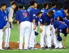 野球の強化試合で台湾ナイン・サポーターの、日本への行動に感動