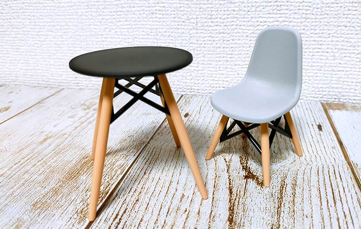ミニチュアデザインテーブル　BKHW・ミニチュアデザインチェア　カラー