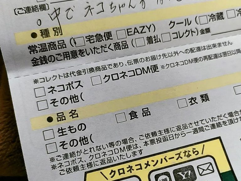 ❗️発送不可 受け取れなかった荷物の『不在票』 配達員のお姉さんが書いた一文に