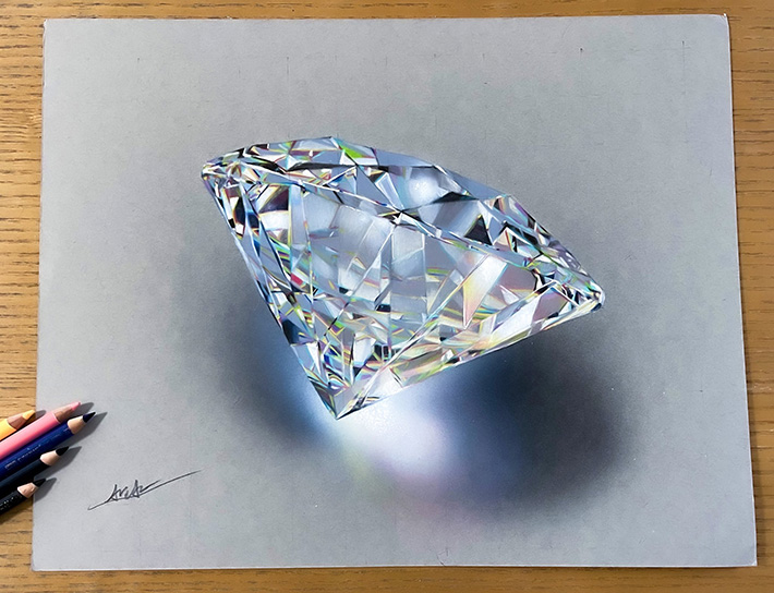 色鉛筆で描かれたダイヤモンドに １５万人がため息 Grape グレイプ