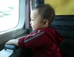 新幹線で泣き止まない１歳児のため！　男の子の行動に称賛の声