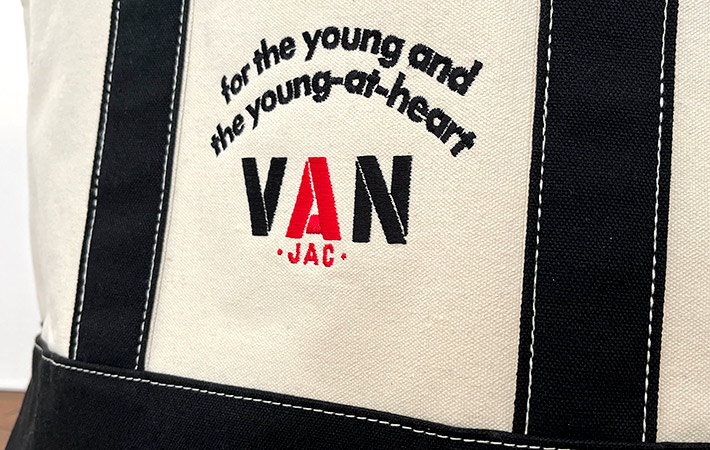 『VAN』定番・本格・大容量２WAYトートバッグ　ロゴとステッチ
