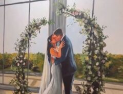 結婚式を描いた１枚の絵　よく見ると…　「だめだ、涙が止まらない」「完璧」
