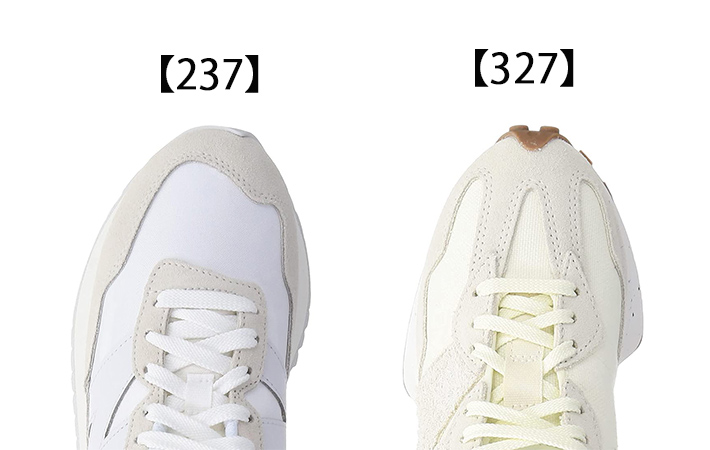 『237』と『327』つま先のデザイン比較