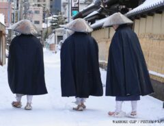 冬の修行僧たちの画像