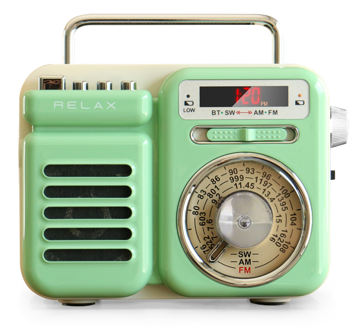レトロラジオ（ミントグリーン単体）の写真