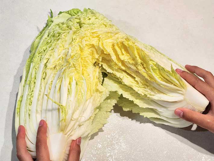 「白菜の洗い方」写真