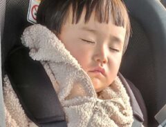 車で眉をひそめる子供のアイキャッチ画像