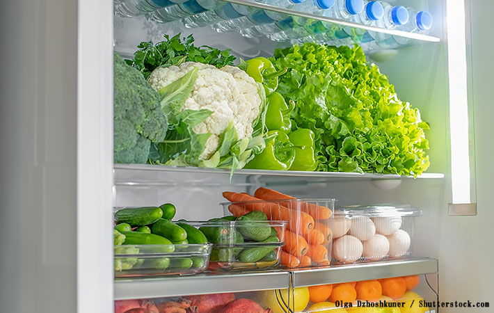 冷蔵庫で保存されている野菜の写真