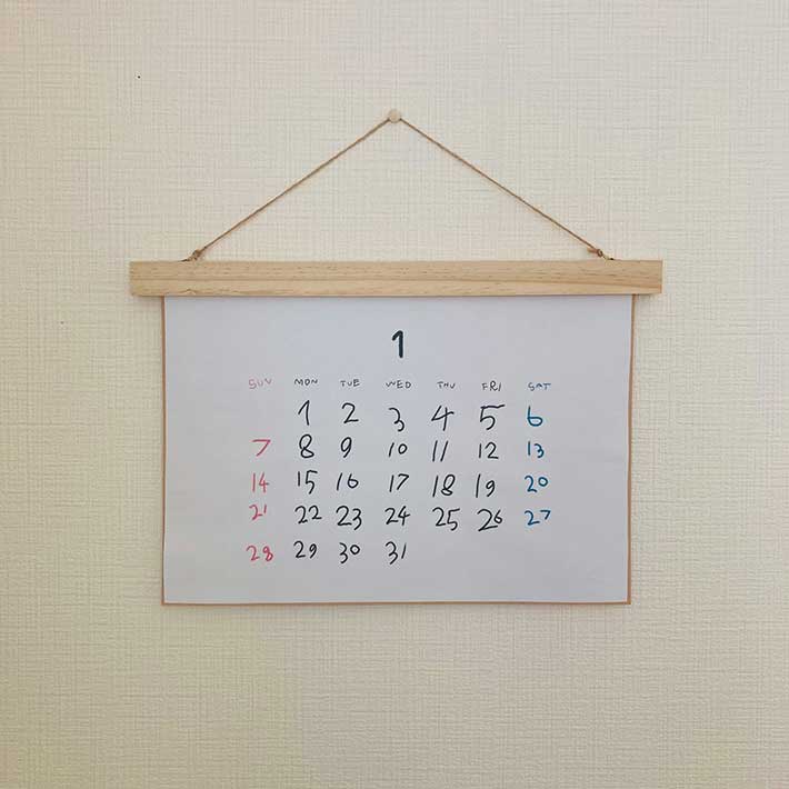 手作りカレンダー写真