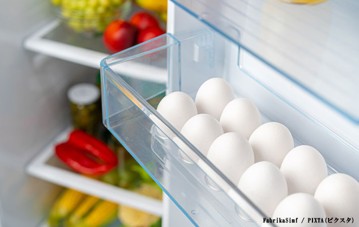冷蔵庫にある卵の写真