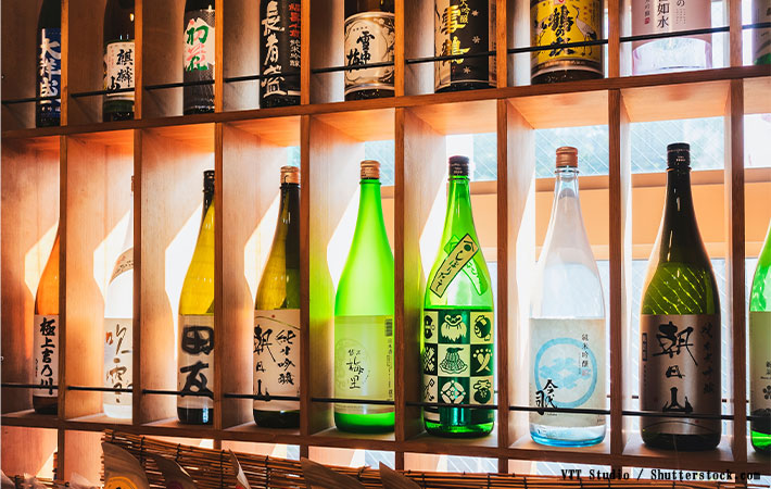 いろんな種類の日本酒の写真