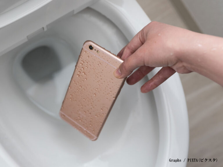 濡れたスマホ