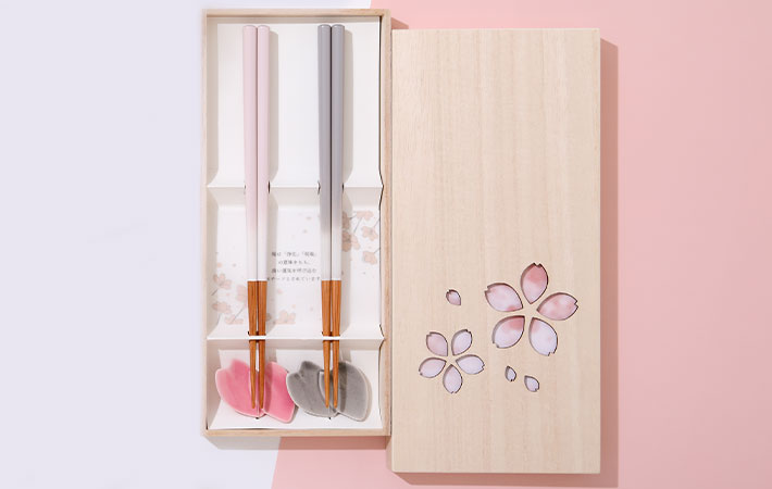 桜の夫婦箸&箸置きセット