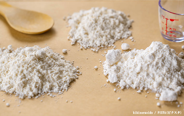 ３種の小麦粉の写真
