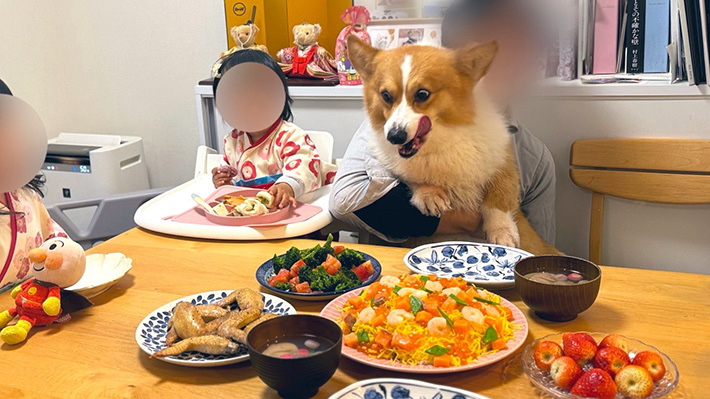 ひな祭りの食卓の写真