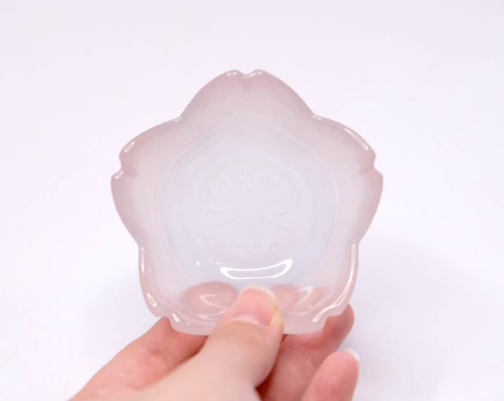 【桜のガラス皿】はなほのか　豆鉢　 ５枚セットの画像