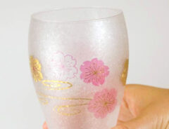 アデリア ビールグラス 桜水紋の画像