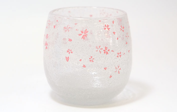 花桜舞々　気泡吹雪グラス【サンドブラスト】の画像