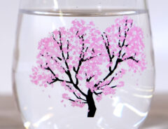 【温度で色が変わるグラス】冷感桜の画像