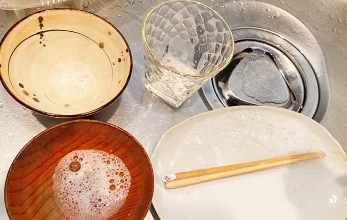『ミラクルキッチンワイプス』で洗った食器の写真