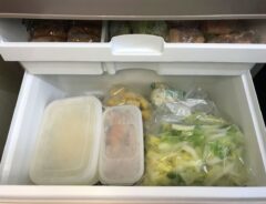 冷凍庫で保存された食材
