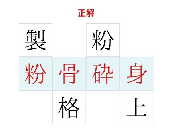 四字熟語クイズの答え