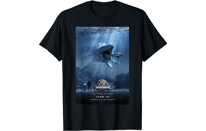 『Jurassic World Mosasaurus Movie Poster Graphic T-Shirt』 の画像
