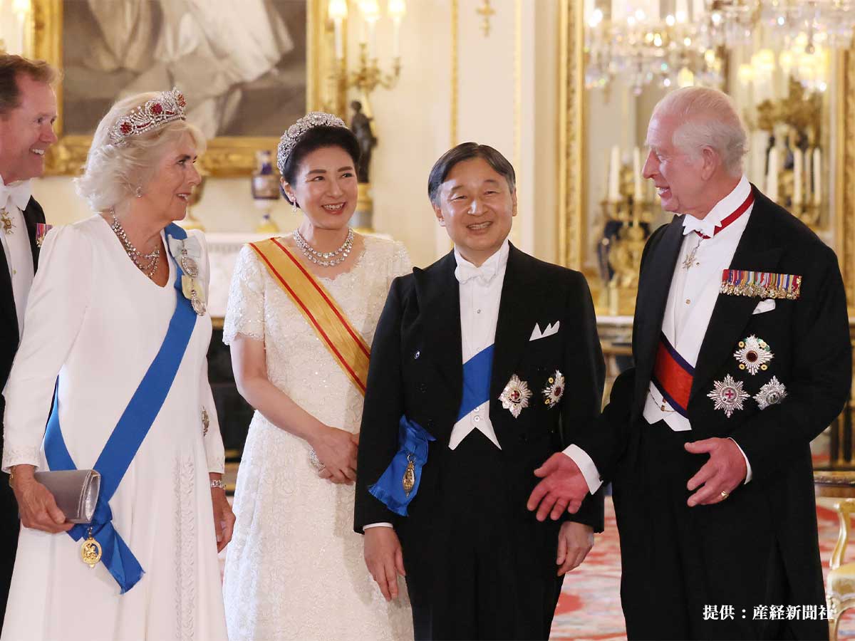 天皇皇后両陛下とチャールズ国王夫妻の画像