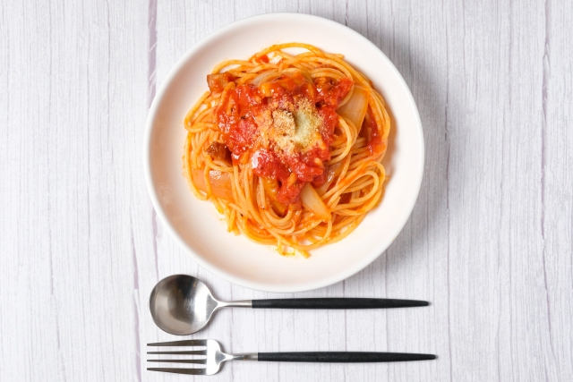 パスタ トマトソース スパゲティ アマトリチャーナ アラビアータの画像