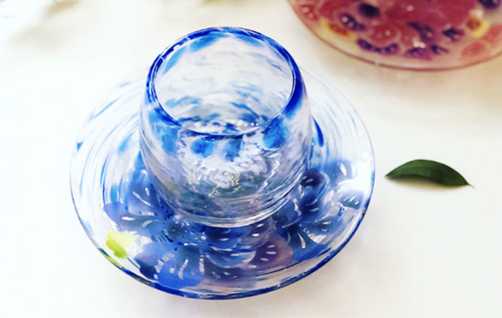 『【琉球 BINRYU】琉球ガラス カップ&ソーサー』の画像