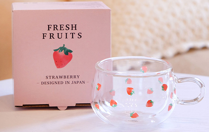 『フルーツのダブルウォールグラス　いちご』の画像