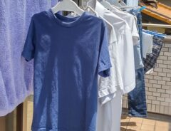 Tシャツを干している様子