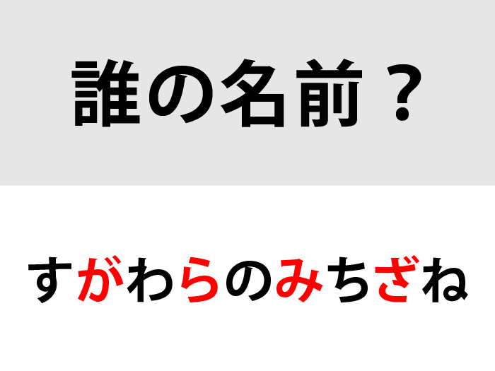 答えは「すがわらのみちざね」