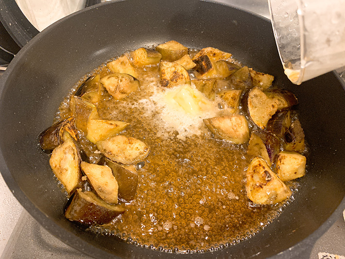 ナスのバタぽん照り焼きの写真